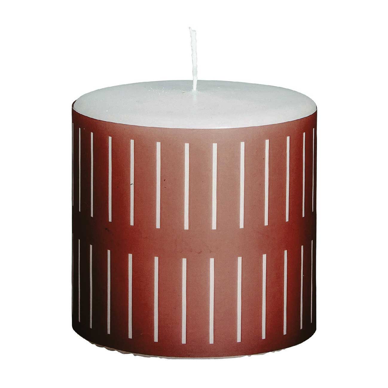 Broste Candle Pillar Cut H100 Taupe Stripe